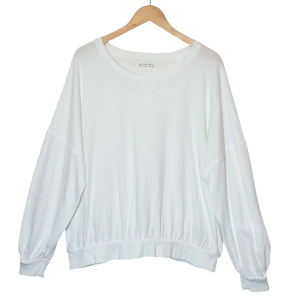 Free People We The Free Cotton Relaxed Fit Long Sleeve Top White S Oversized - Picture 2 of 13